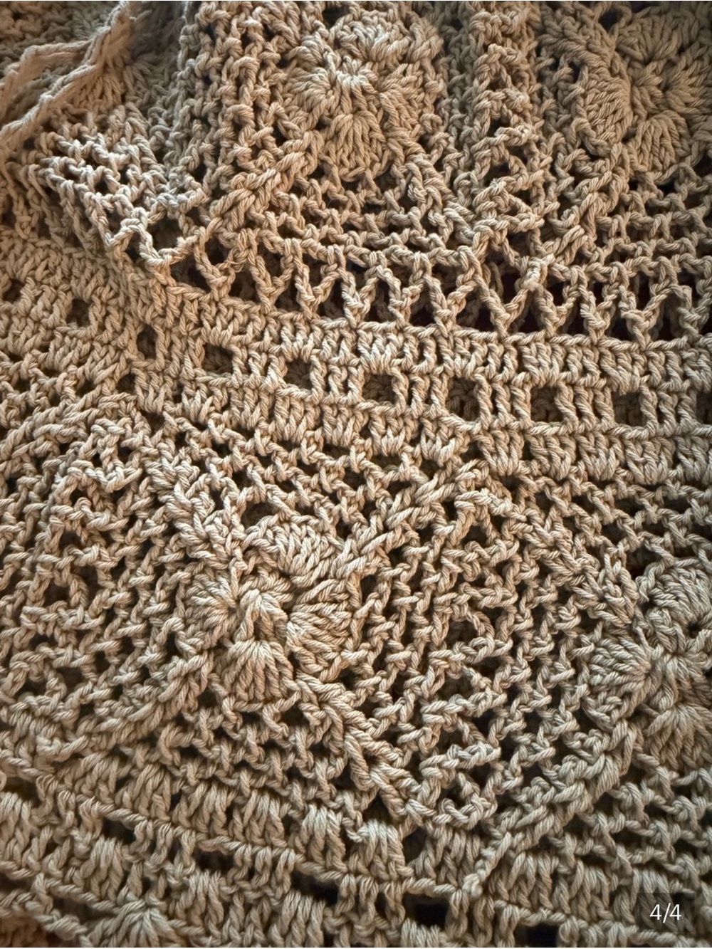 Handcrafted Crochet Beach set in Tan - Summer Drawstring Shorts & Bralette - Picture 3 of 3